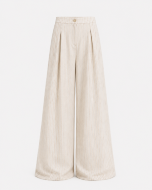 Beige Linen Cargo Pants