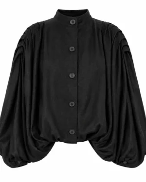 BLACK Linen Bomber