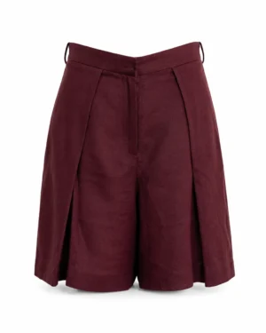 Bordo Linen Bermuda Pants